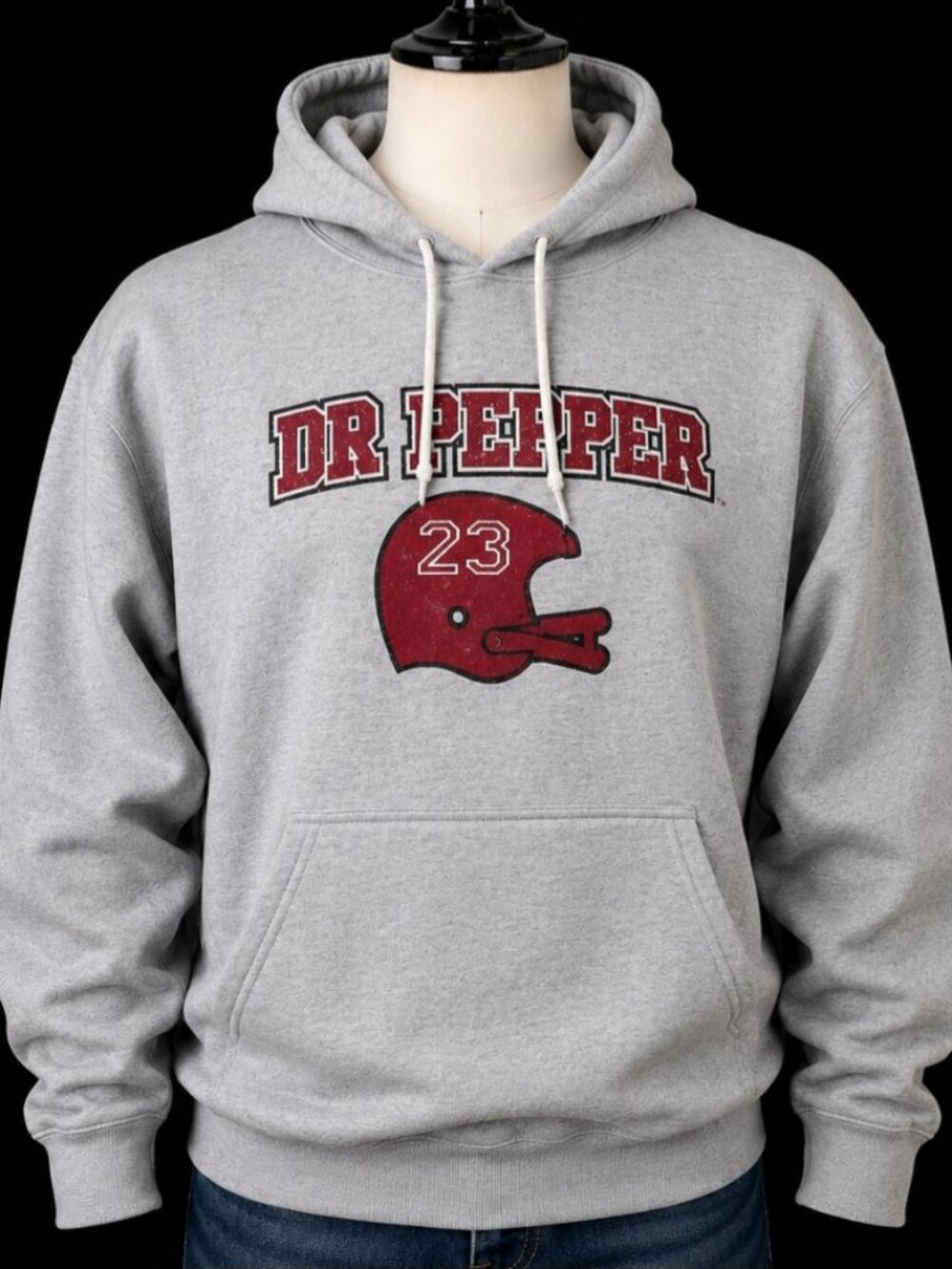 DR PEPPER FOOTBALL HOODIE #23 PULLOVER SWEATSHIRT- GRAY -XXL